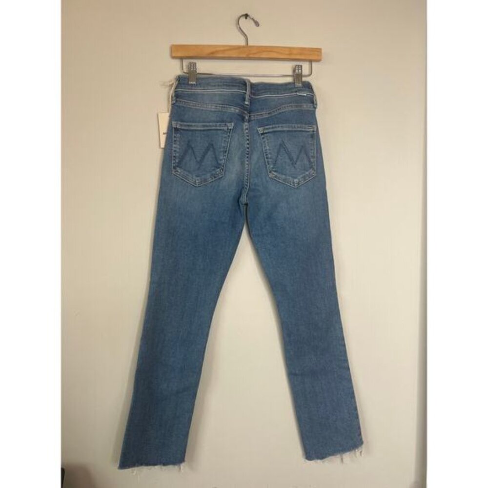 NWT Mother Mid Rise Dazzler Ankle Fray Riding The Cliff Side Jeans Blue Size: 26 - Picture 9 of 10
